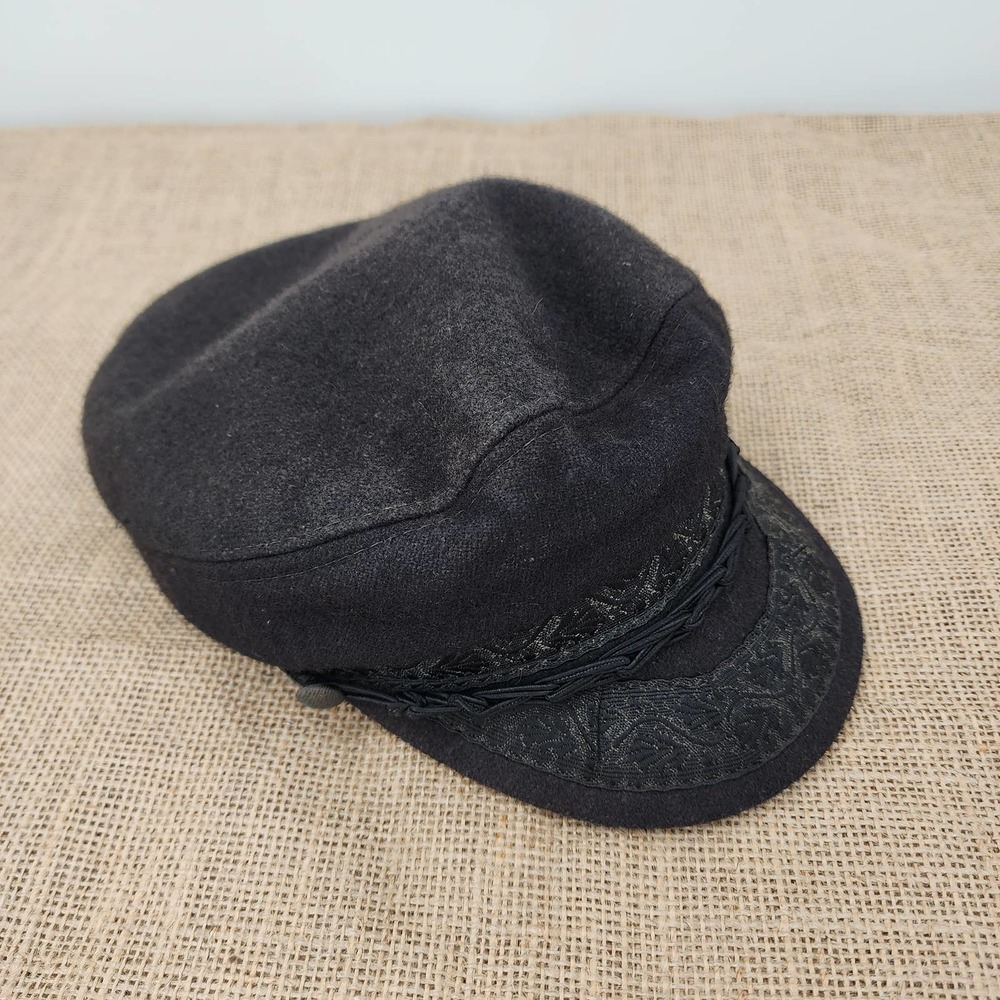 Greek Fisherman Cap Wool Black Authentic Size 7